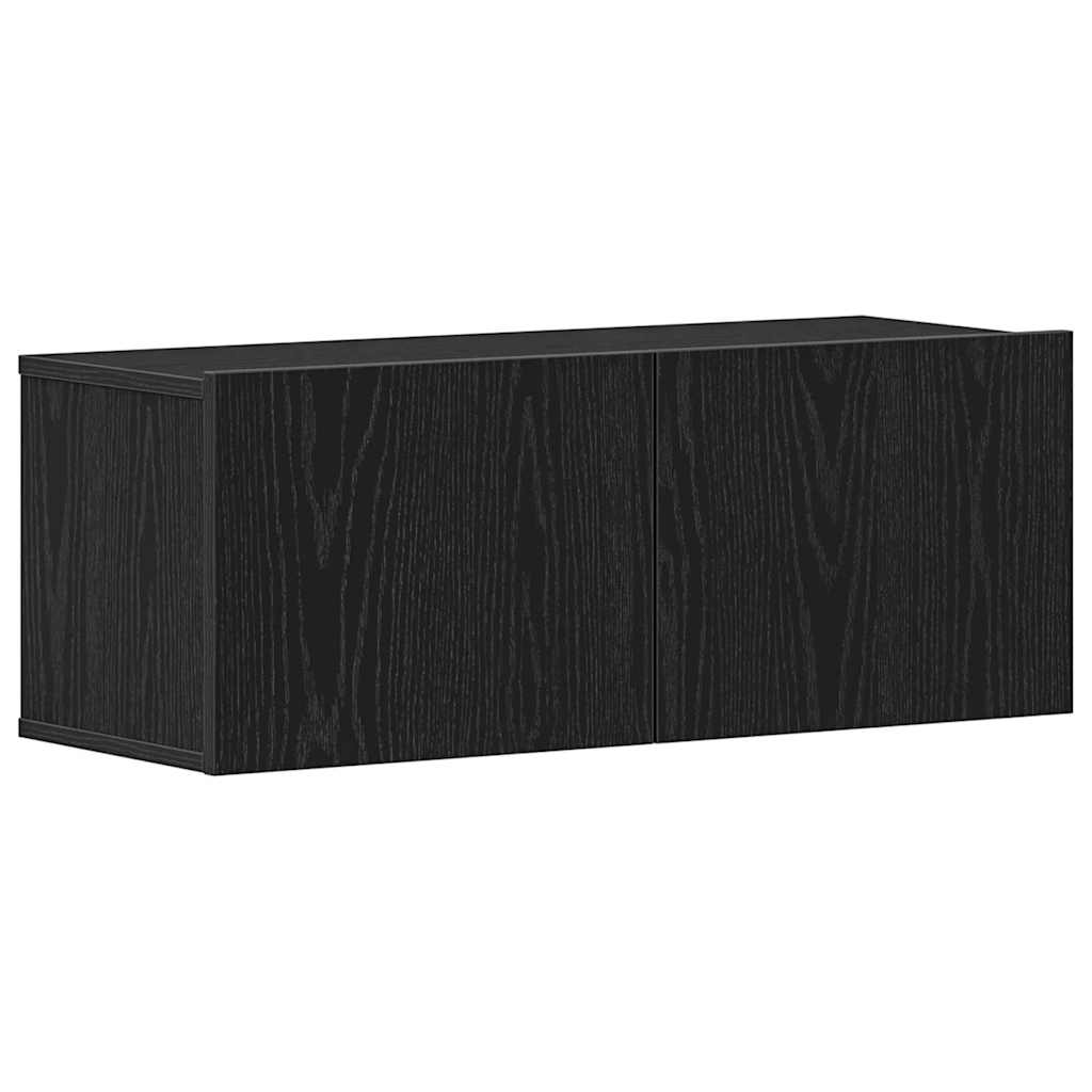 TV Cabinet 2 pcs Black Oak 80 x 30 x 30 cm Engineered Wood