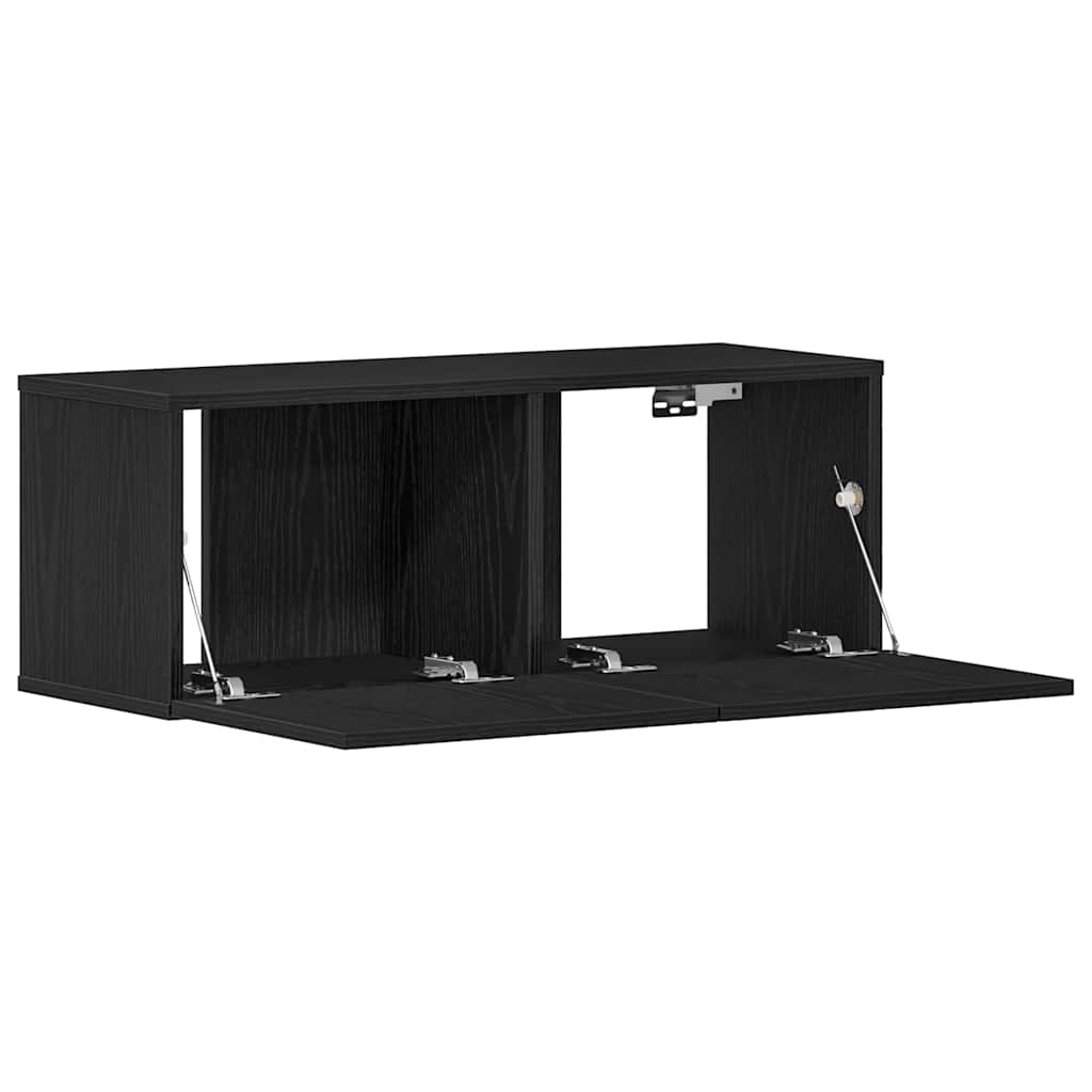 TV Cabinet 2 pcs Black Oak 80 x 30 x 30 cm Engineered Wood
