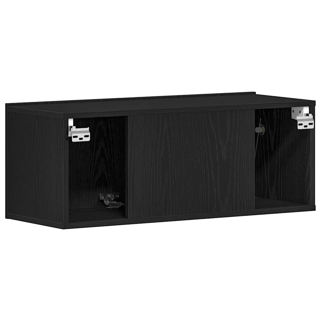 TV Cabinet 2 pcs Black Oak 80 x 30 x 30 cm Engineered Wood