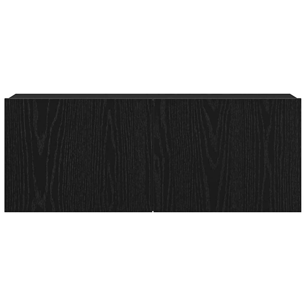 TV Cabinet 2 pcs Black Oak 80 x 30 x 30 cm Engineered Wood