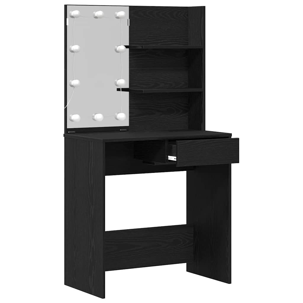 Dressing Table Black Oak 74.5 x 40 x 141 cm Engineered Wood