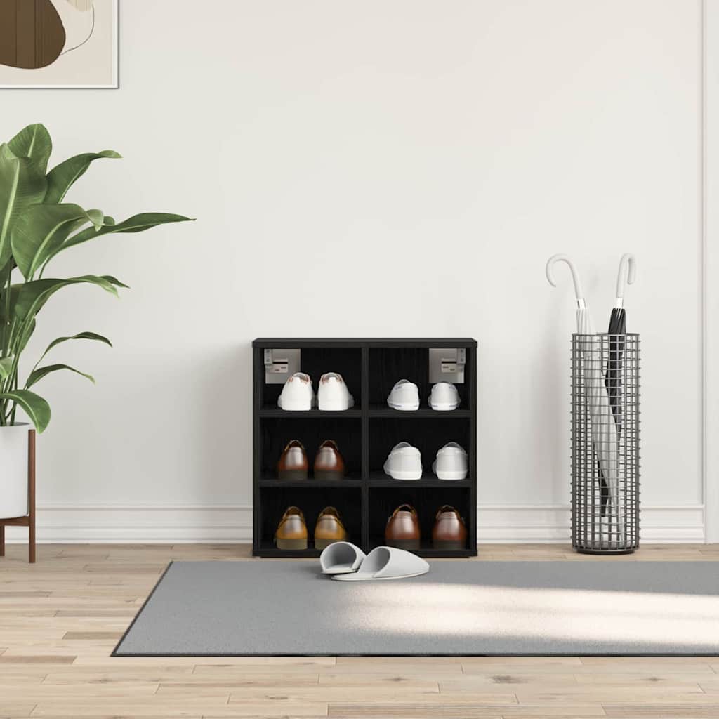 Shoe Cabinet Black Oak 52 x 30 x 50.5 cm Engineered Wood