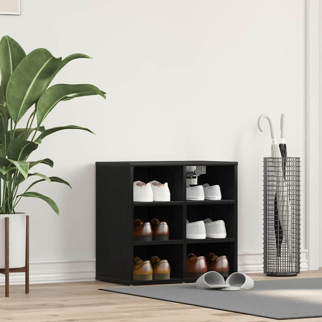 Shoe Cabinet Black Oak 52 x 30 x 50.5 cm Engineered Wood