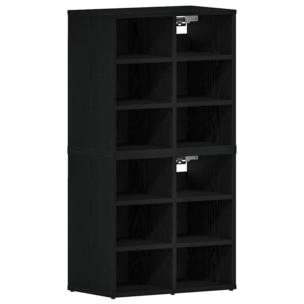 Shoe Cabinet 2 pcs 52 x 30 x 50.5 cm Engineered Wood Black Oak