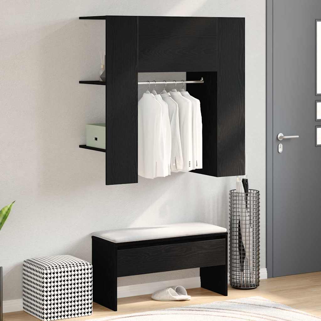 Hallway Cabinet Black Oak 97.5 x 37 x 99 cm Engineered Wood