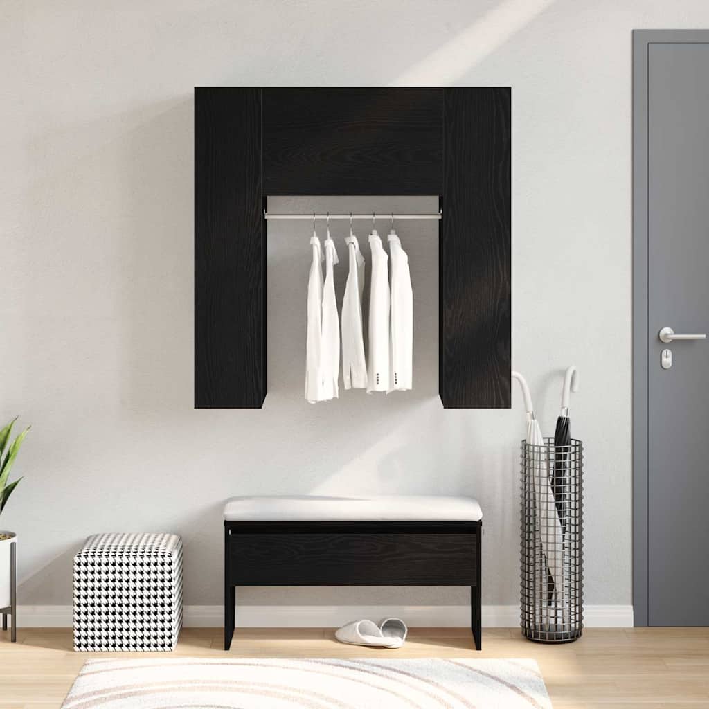 Hallway Cabinet Black Oak 97.5 x 37 x 99 cm Engineered Wood