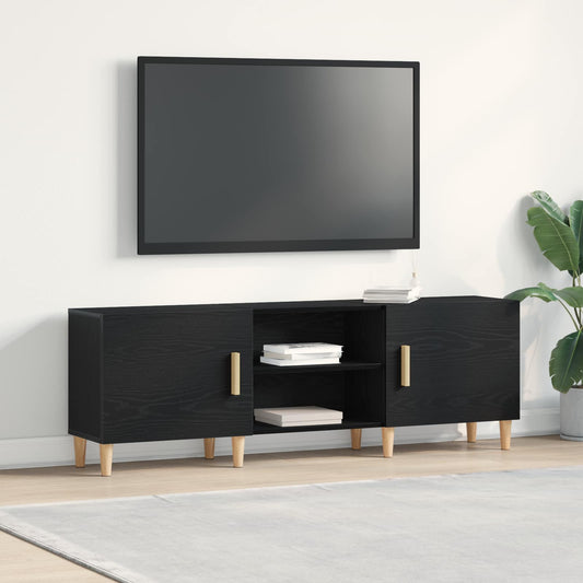 TV Cabinet 150 x 30 x50 cm Black Oak Engineered Wood