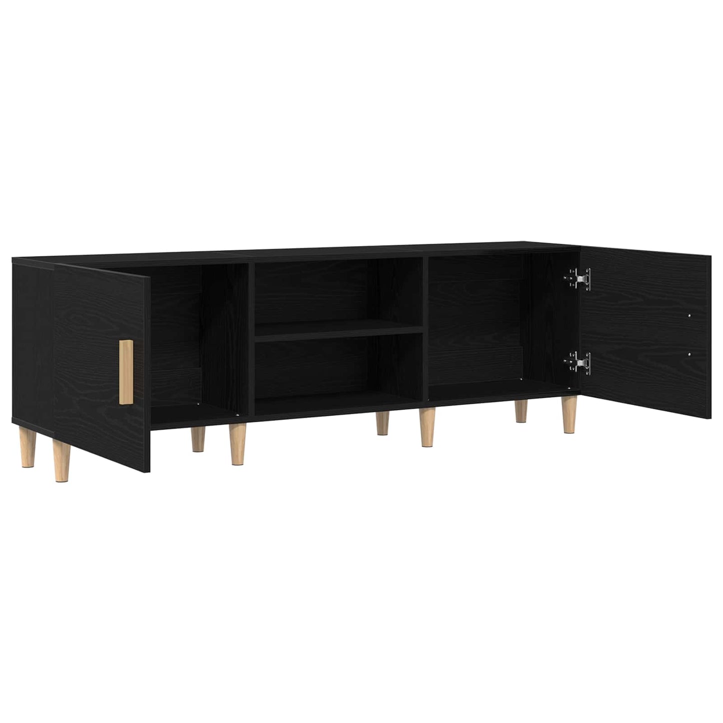 TV Cabinet Black Oak 150 x 30 x50 cm Engineered Wood