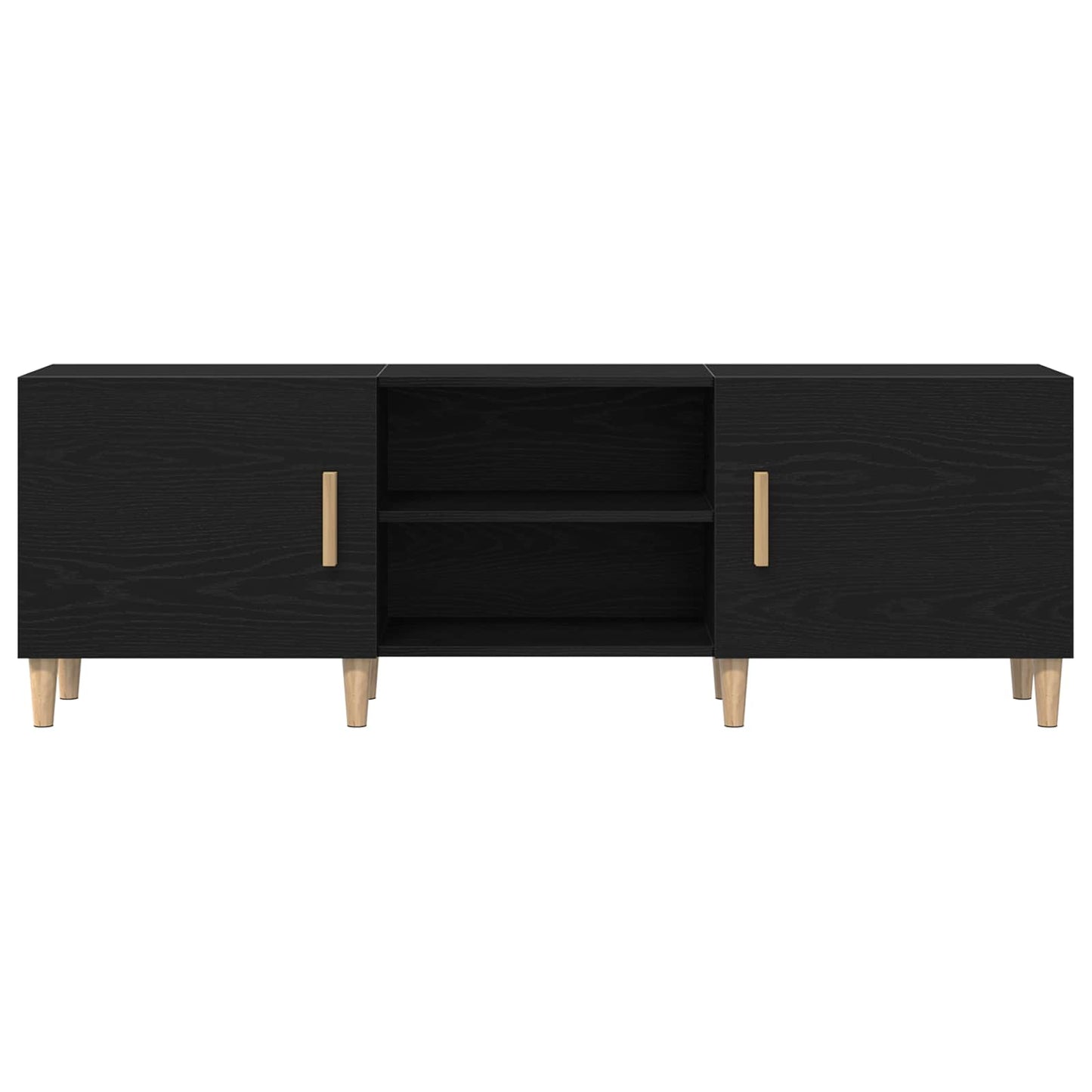 TV Cabinet Black Oak 150 x 30 x50 cm Engineered Wood