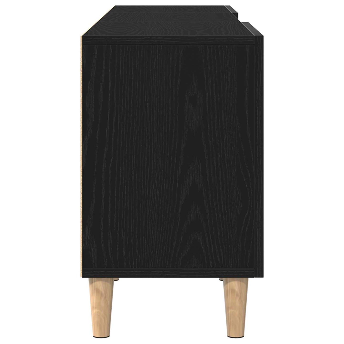 TV Cabinet Black Oak 150 x 30 x50 cm Engineered Wood