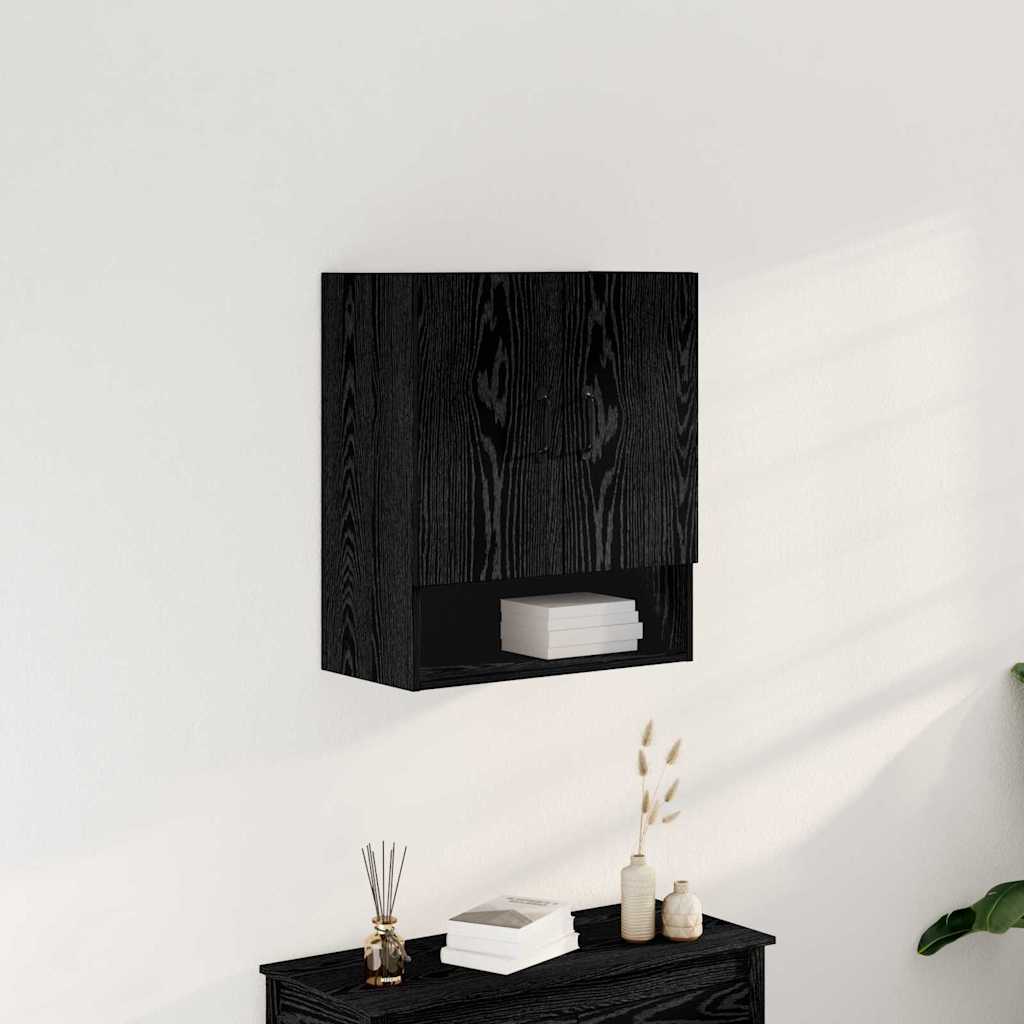 Wall Cabinet 60 x 30 x 70 cm Engineered Wood Black Oak