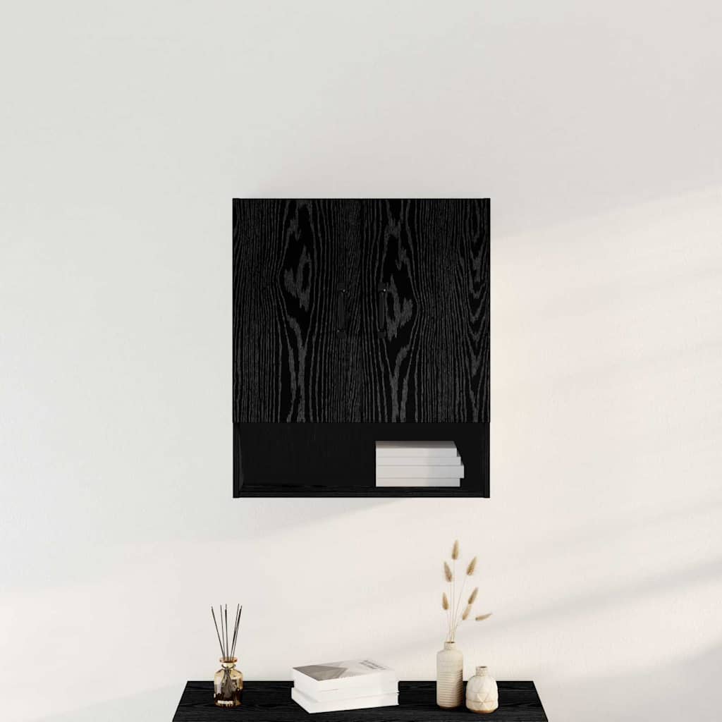 Wall Cabinet 60 x 30 x 70 cm Engineered Wood Black Oak