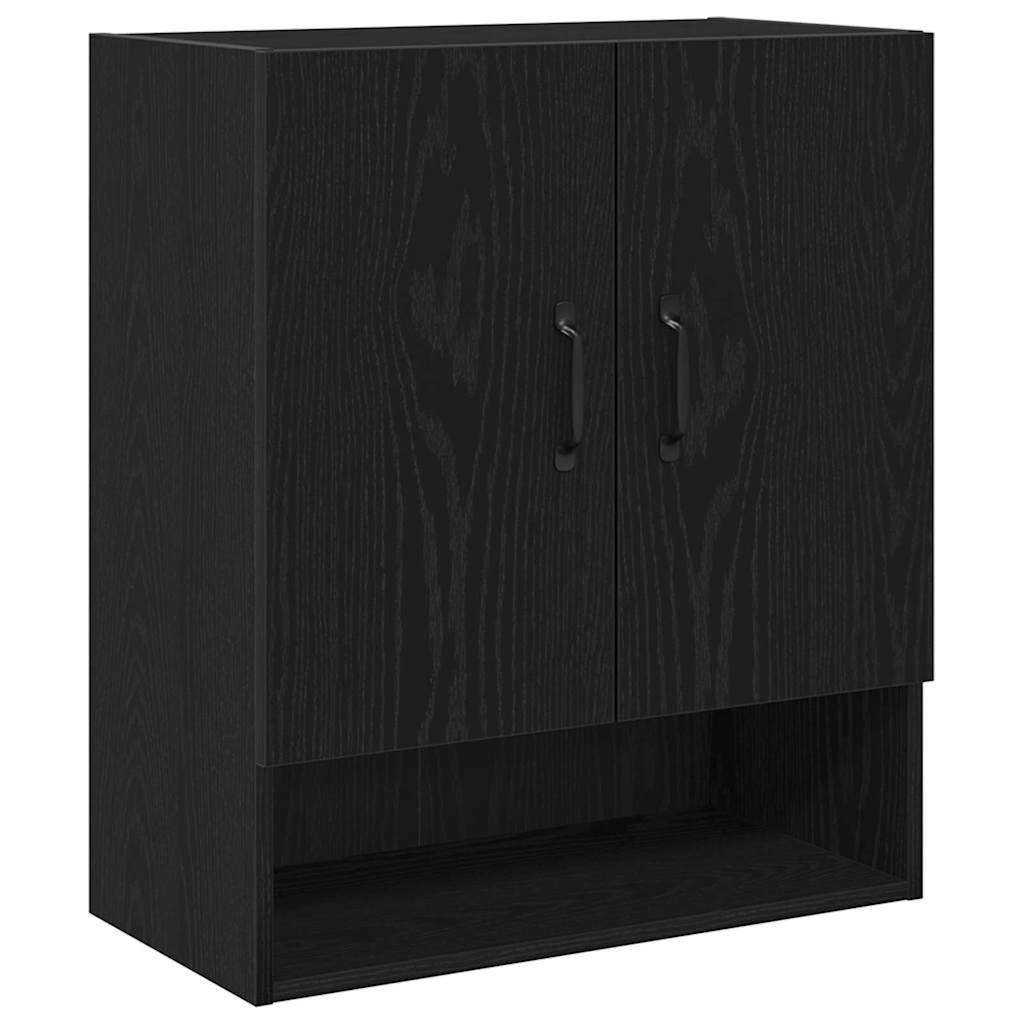 Wall Cabinet Black Oak 60 x 30 x 70 cm Engineered Wood