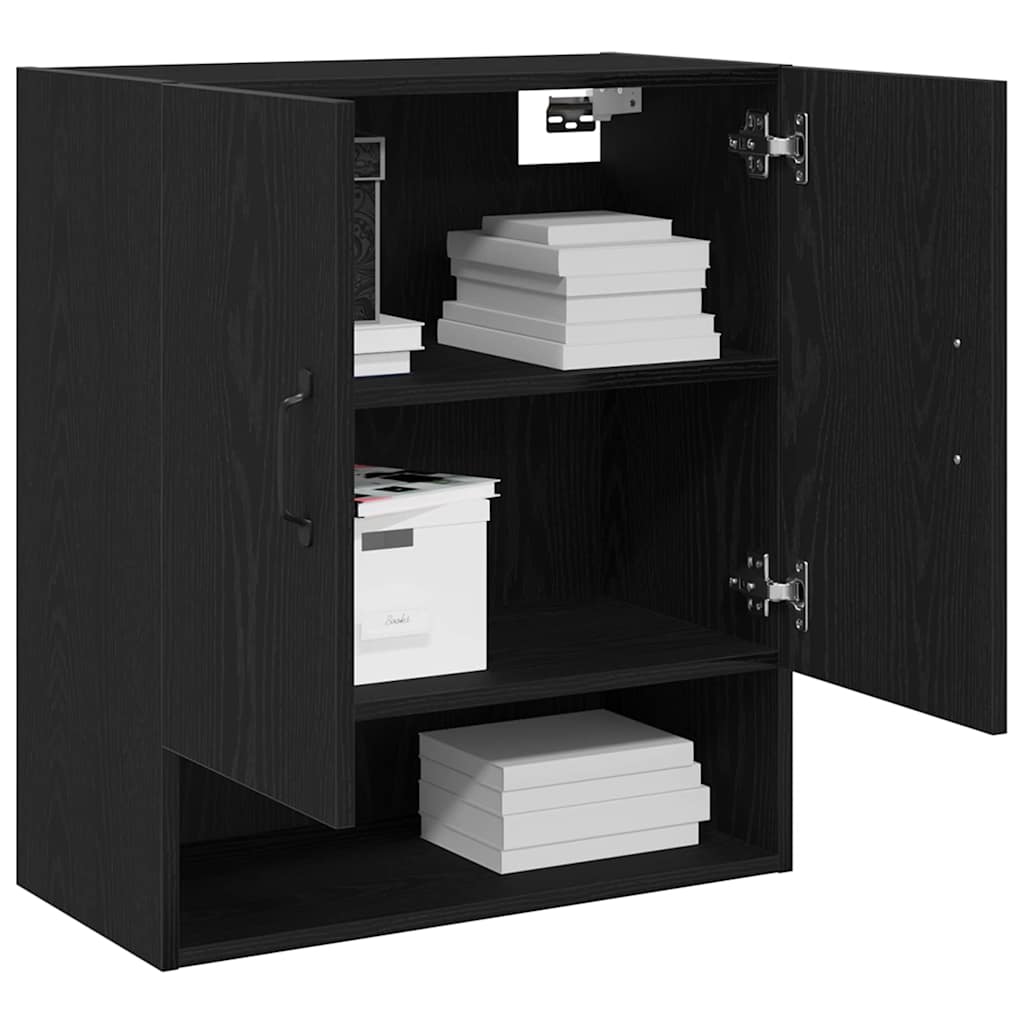 Wall Cabinet 60 x 30 x 70 cm Engineered Wood Black Oak