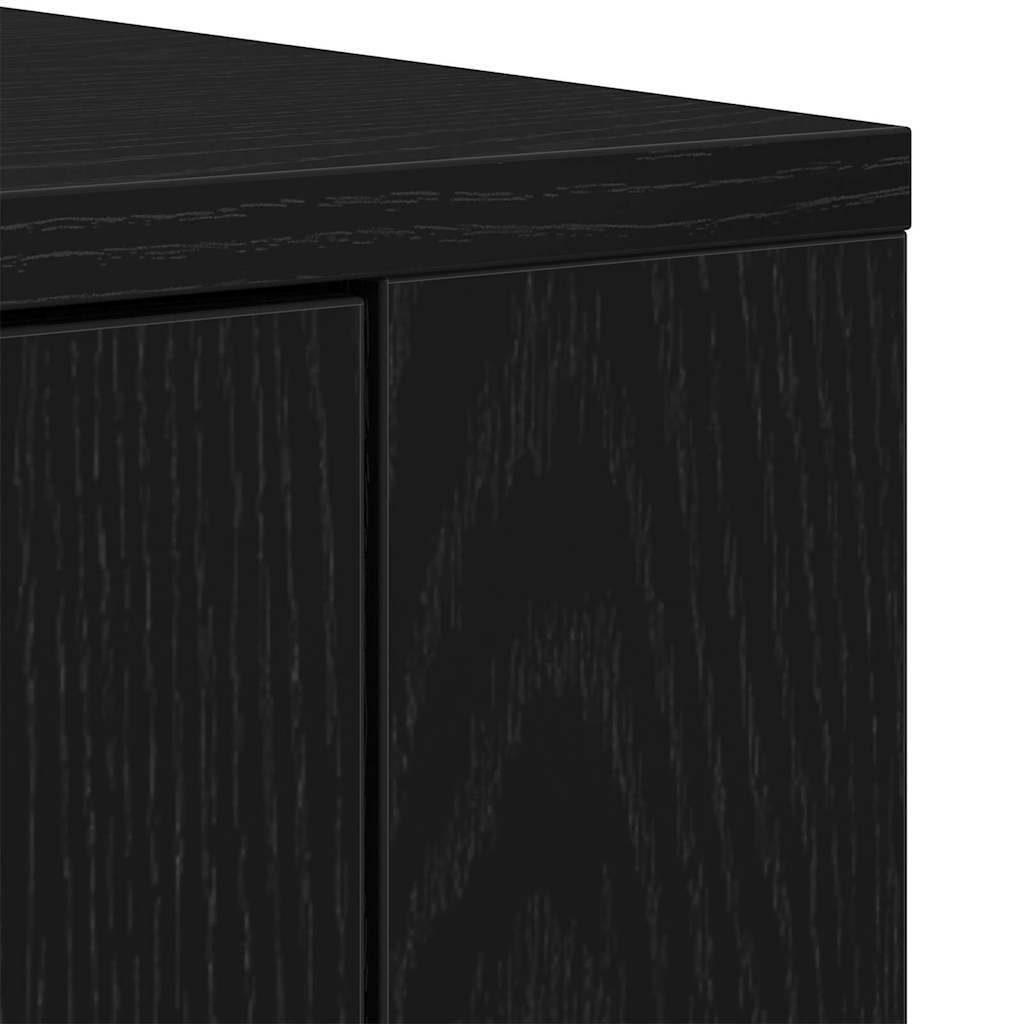 Sideboard Black Oak 80 x 33 x 70 cm Engineered Wood
