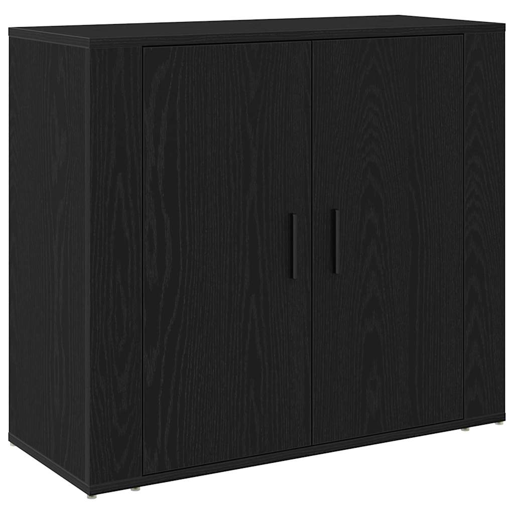 Sideboard Black Oak 80 x 33 x 70 cm Engineered Wood