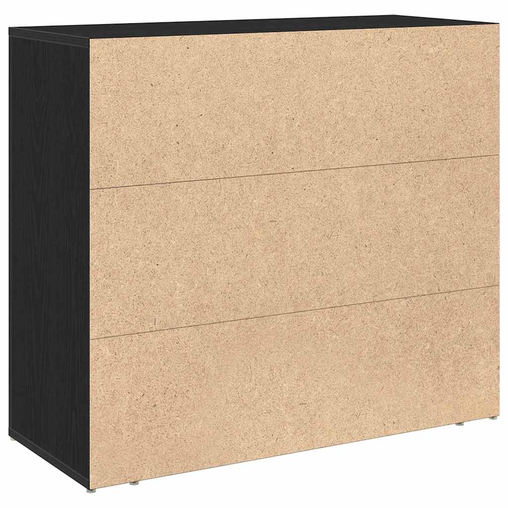 Sideboard Black Oak 80 x 33 x 70 cm Engineered Wood