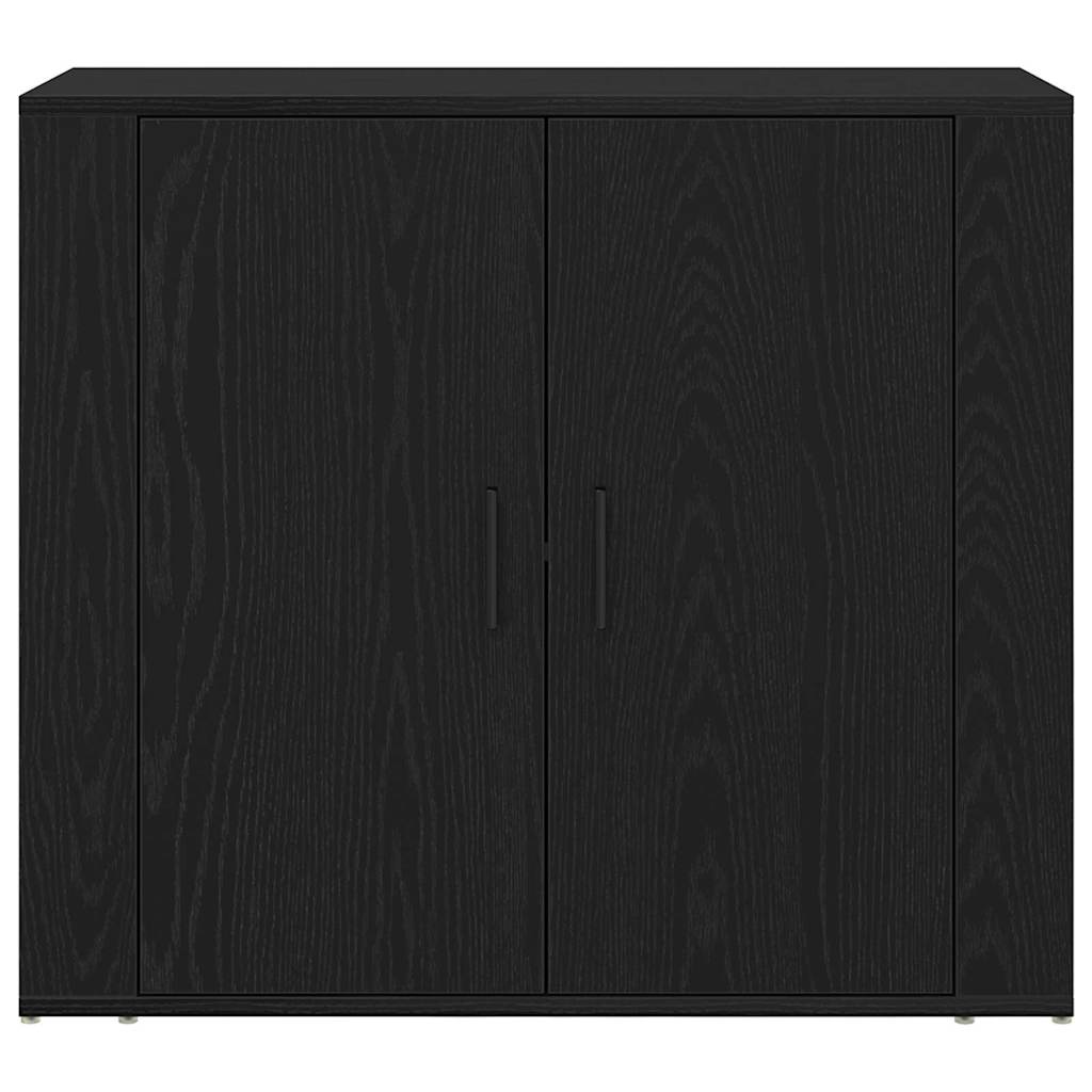 Sideboard Black Oak 80 x 33 x 70 cm Engineered Wood