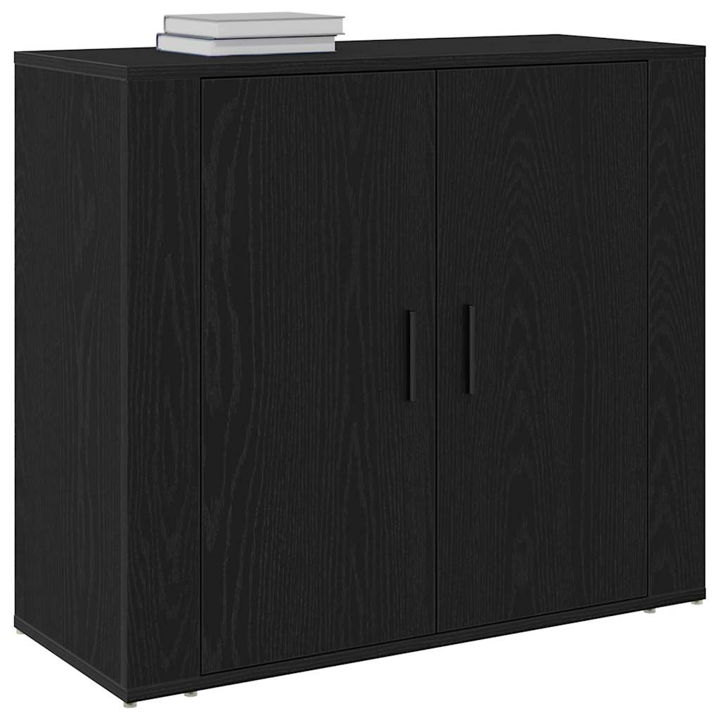 Sideboard Black Oak 80 x 33 x 70 cm Engineered Wood