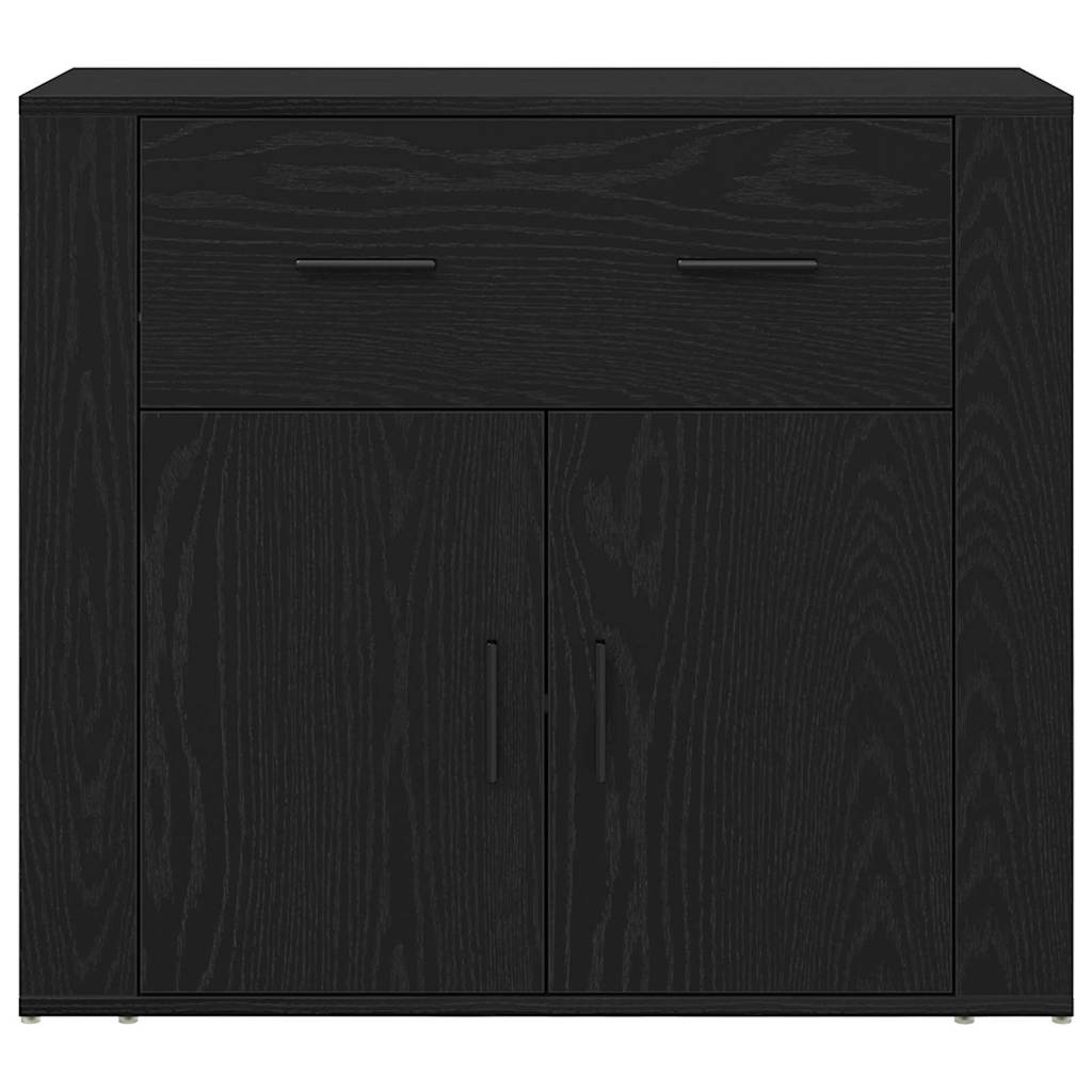 Sideboard Black Oak 80 x 33 x 70 cm Engineered Wood