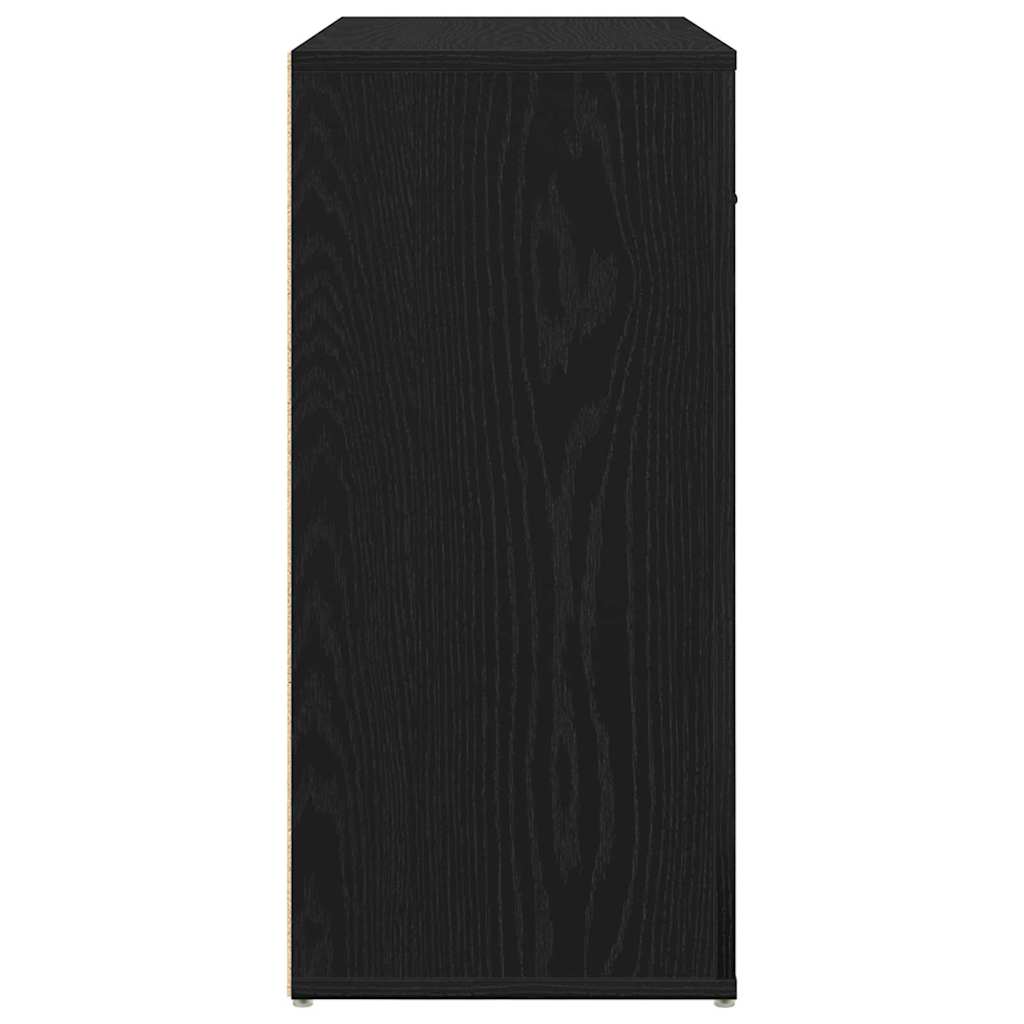 Sideboard Black Oak 80 x 33 x 70 cm Engineered Wood