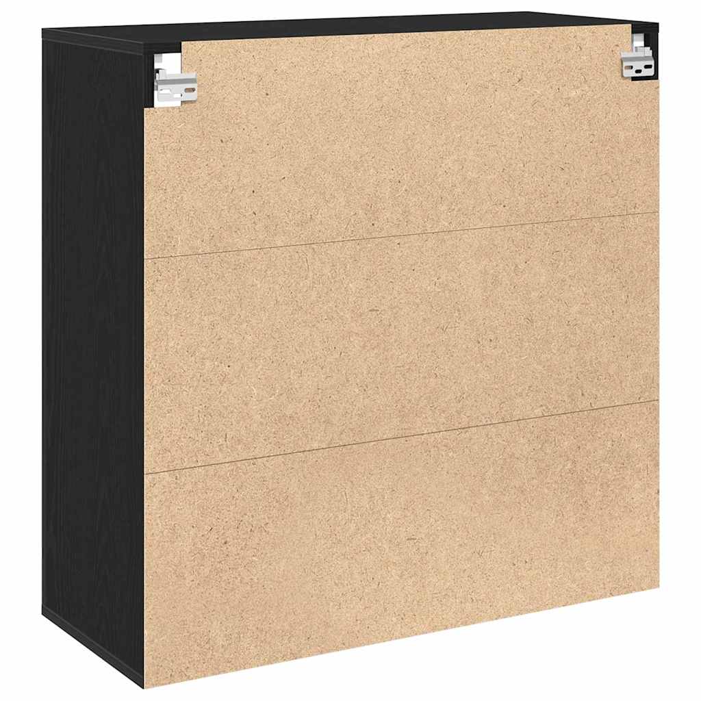 Wall Cabinet Black Oak 80 x 33 x 80 cm Engineered Wood