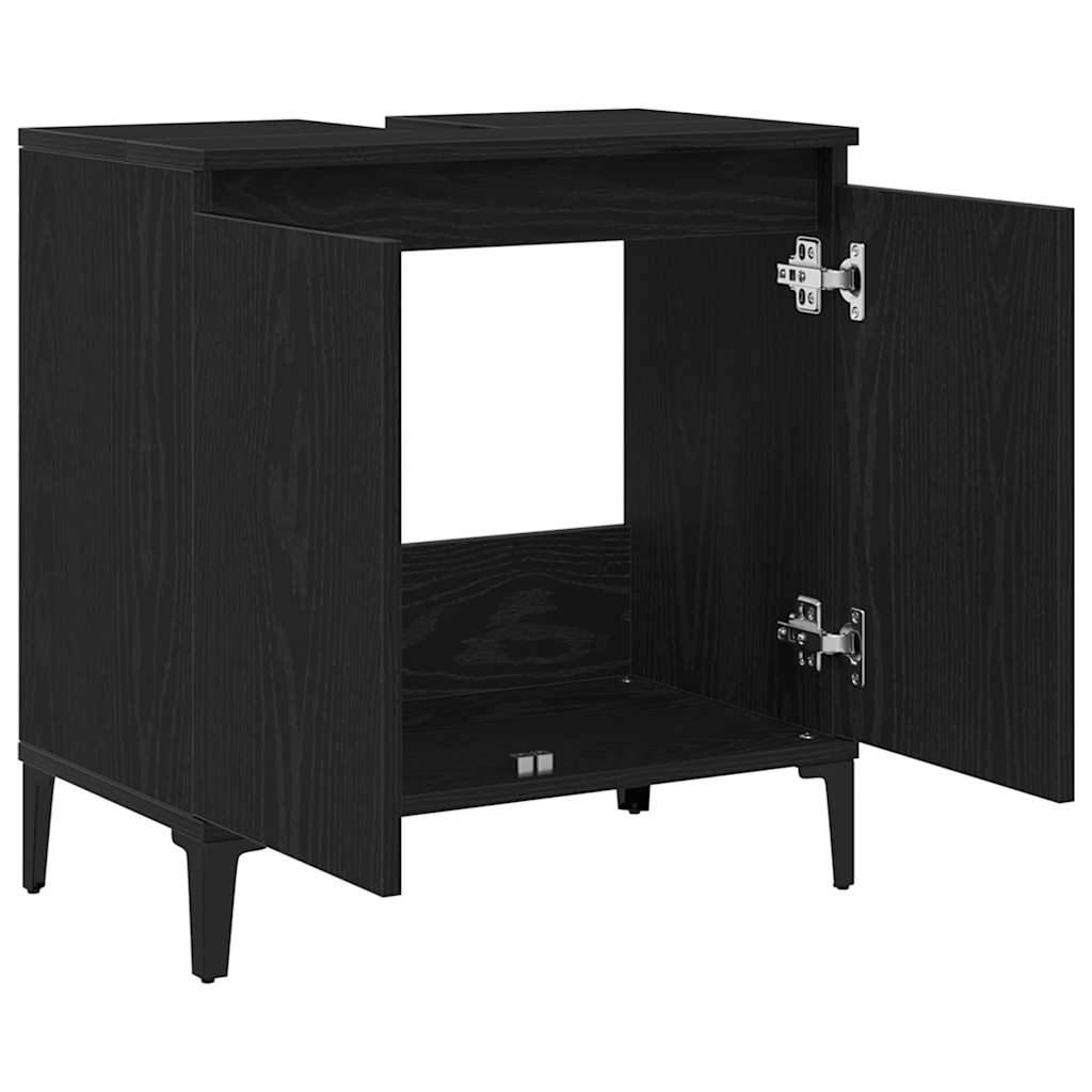 Bathroom Sink Cabinet Black Oak 58 x 33 x 60 cm Engineered Wood