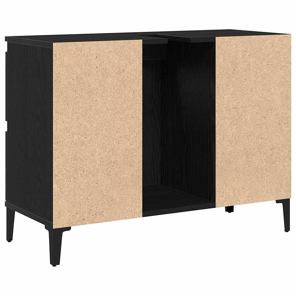 Bathroom Sink Cabinet Black Oak 80 x 33 x 60 cm Engineered Wood
