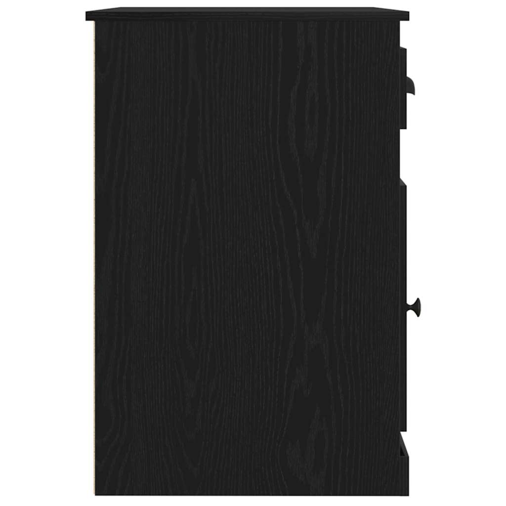 Desk with Drawer Black Oak 50 x 115 x 75 cm Engineered Wood