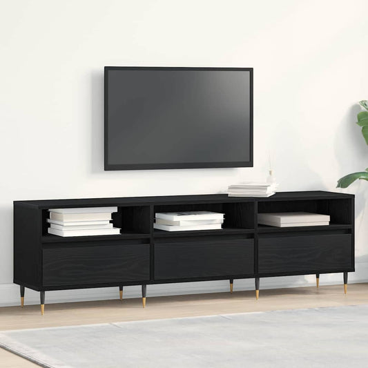 TV Cabinet 150 x 30 x 44.5 cm Black Oak Engineered Wood