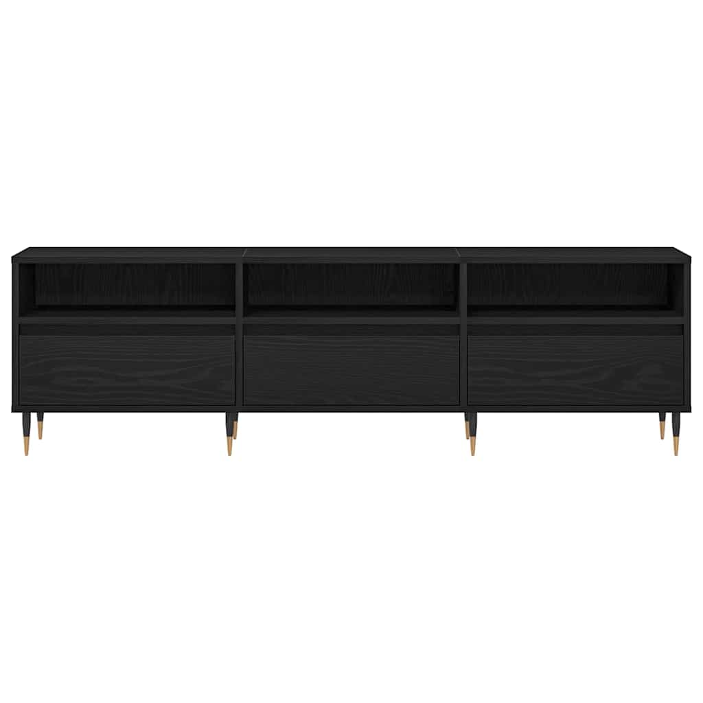 TV Cabinet Black Oak 150 x 30 x 44.5 cm Engineered Wood