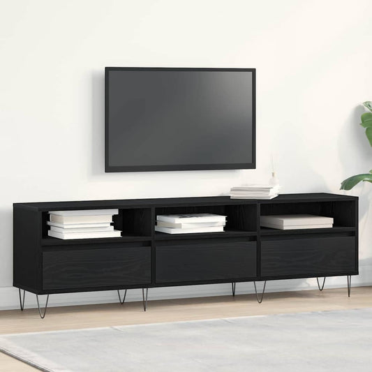 TV Cabinet 150 x 30 x 44.5 cm Black Oak Engineered Wood