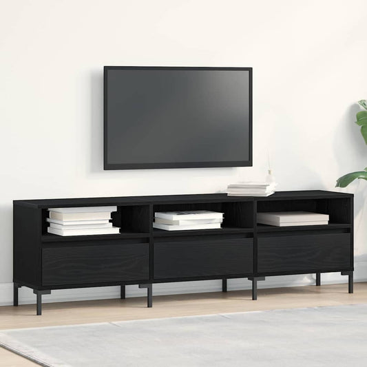 TV Cabinet 150 x 30 x 44.5 cm Black Oak Engineered Wood