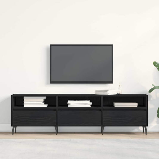 TV Cabinet 150 x 30 x 44.5 cm Black Oak Engineered Wood