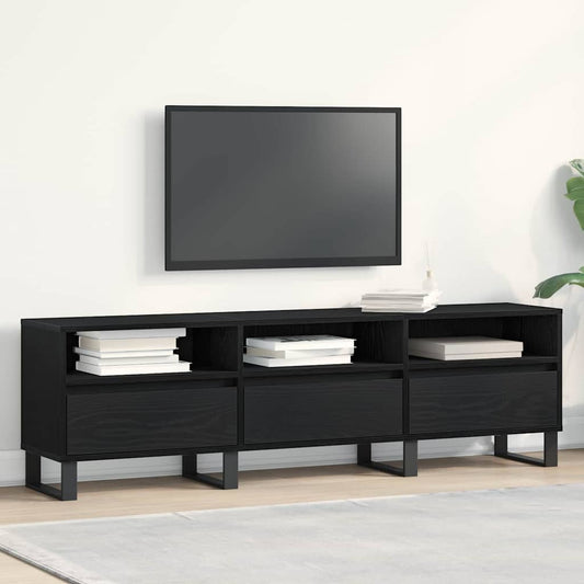 TV Cabinet 150 x 30 x 44.5 cm Black Oak Engineered Wood