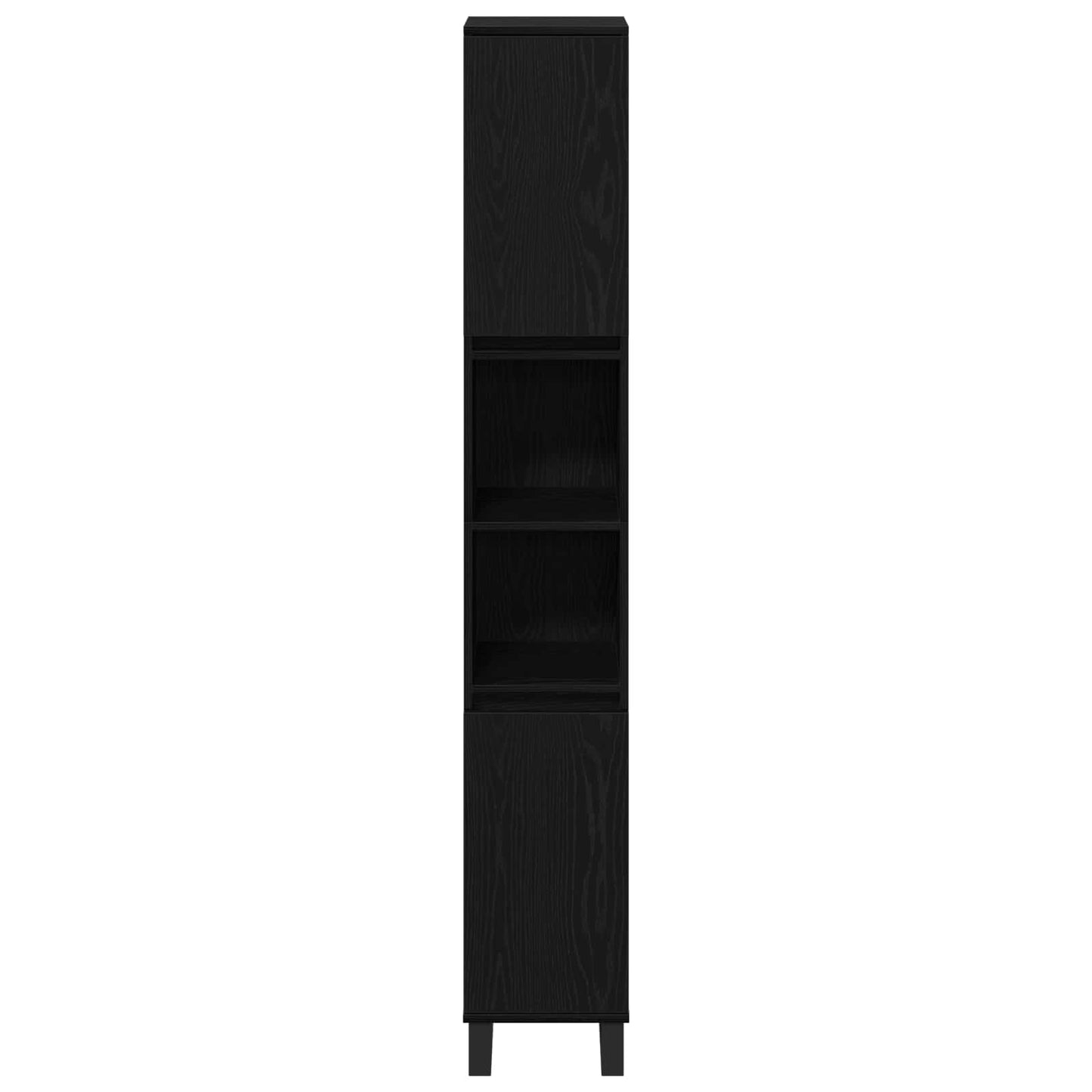 Bathroom Cabinet Black Oak 30 x 30 x 190 cm Engineered Wood
