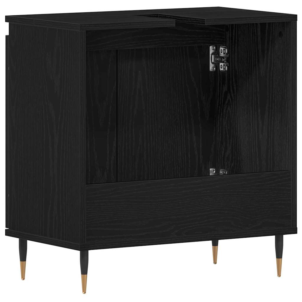 vidaXL Sink Cabinet Black Oak 58 x 33 x 60 cm Engineered wood