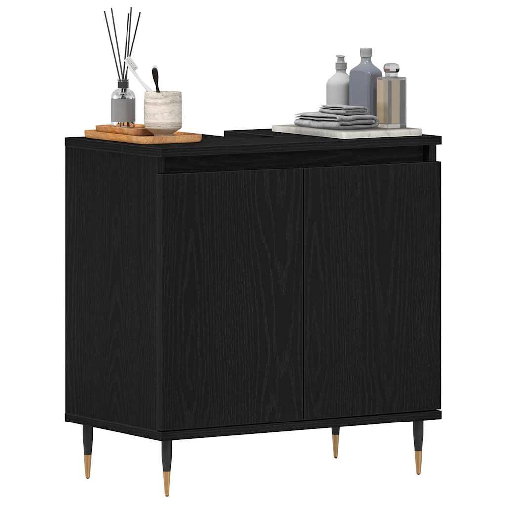 vidaXL Sink Cabinet Black Oak 58 x 33 x 60 cm Engineered wood