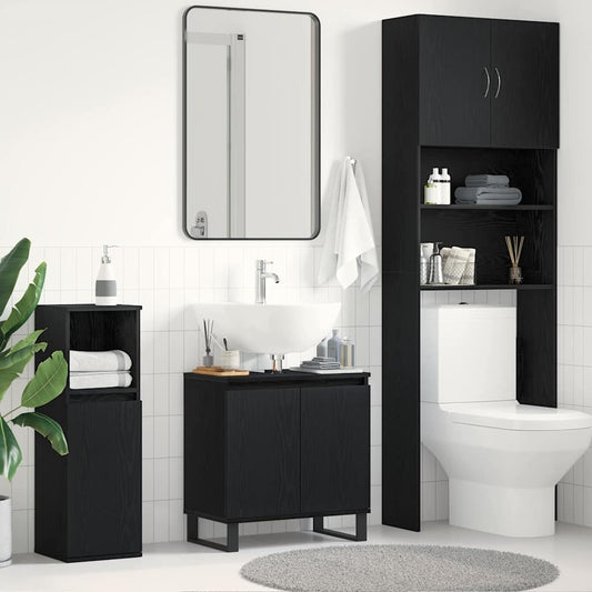 vidaXL Sink Cabinet Black Oak 58 x 33 x 60 cm Engineered wood