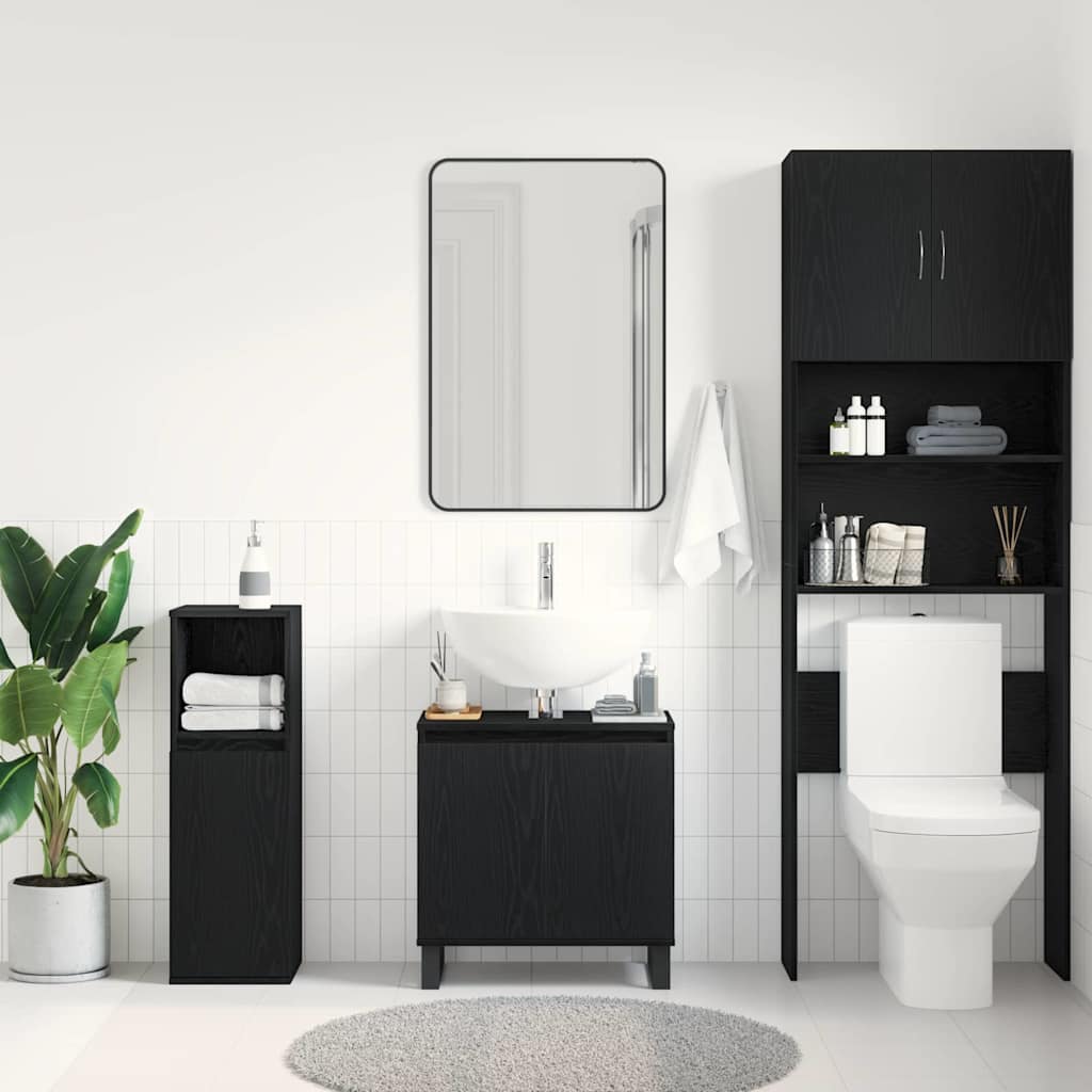 vidaXL Sink Cabinet Black Oak 58 x 33 x 60 cm Engineered wood
