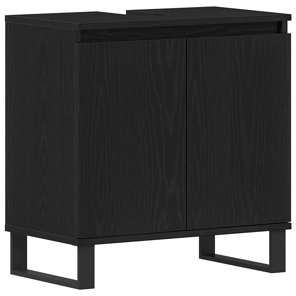 vidaXL Sink Cabinet Black Oak 58 x 33 x 60 cm Engineered wood