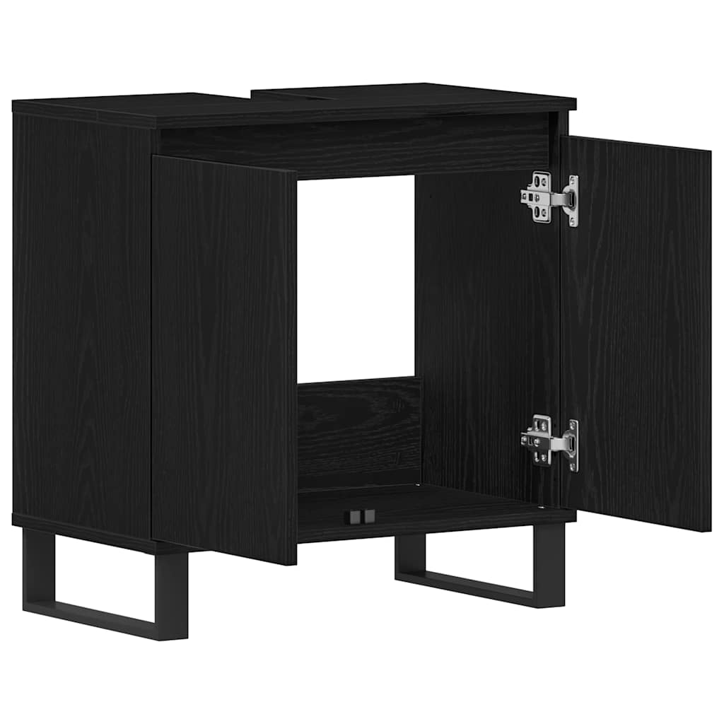 vidaXL Sink Cabinet Black Oak 58 x 33 x 60 cm Engineered wood