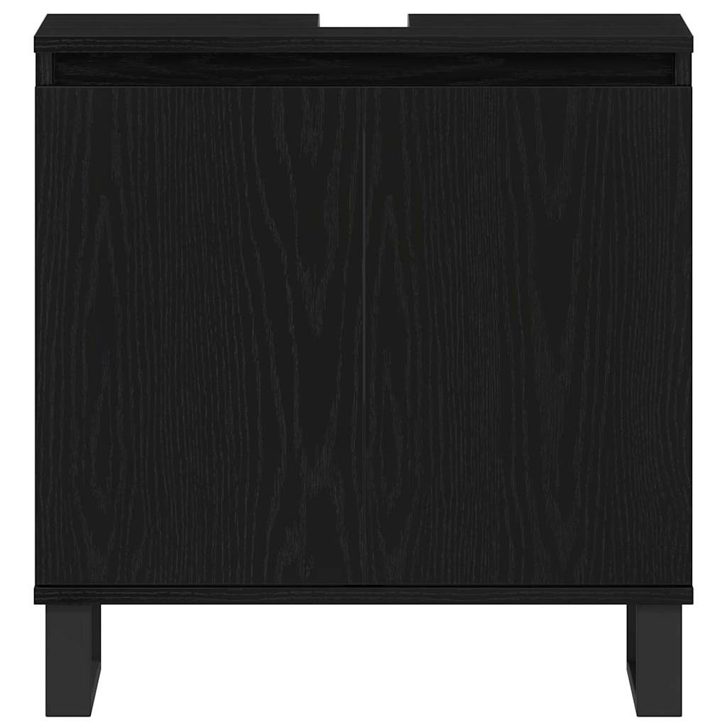 vidaXL Sink Cabinet Black Oak 58 x 33 x 60 cm Engineered wood