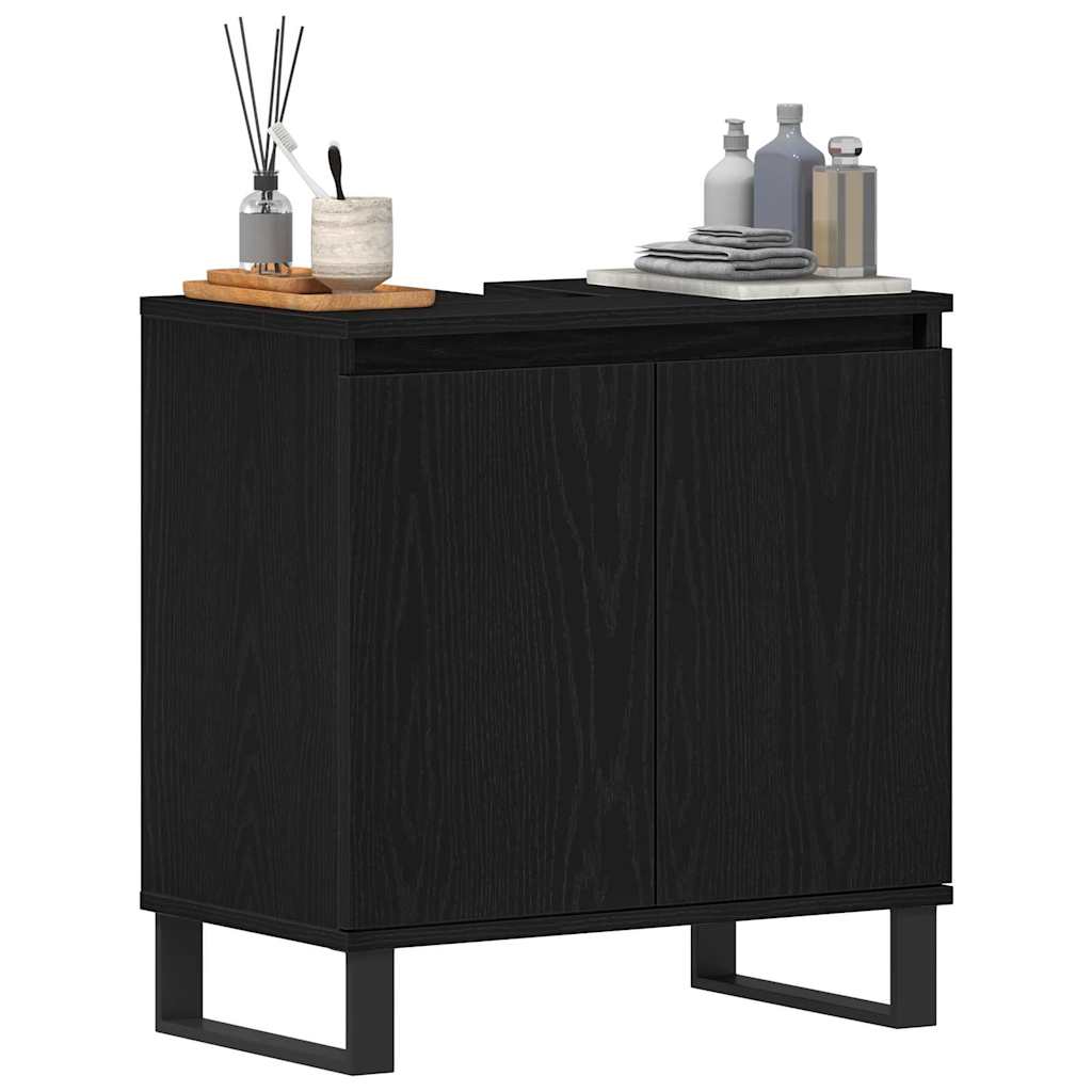 vidaXL Sink Cabinet Black Oak 58 x 33 x 60 cm Engineered wood