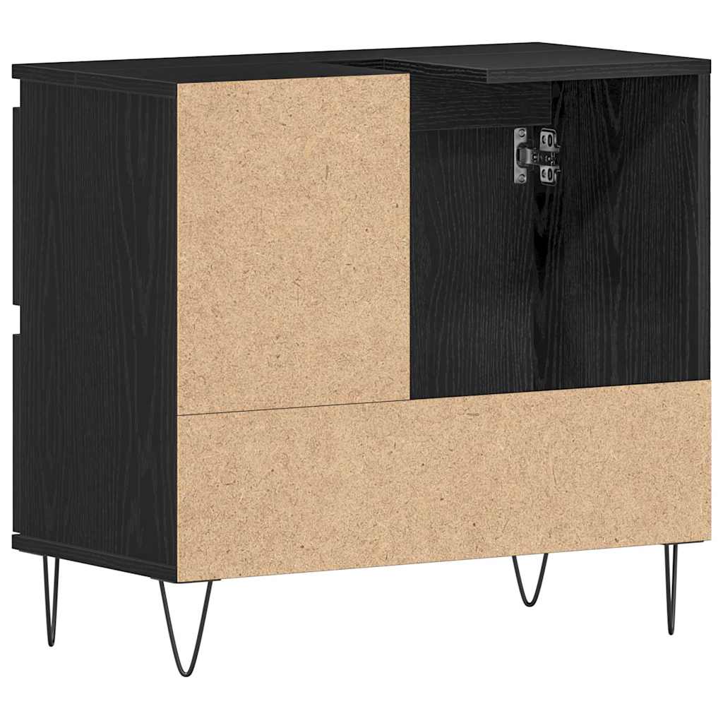 Bathroom Sink Cabinet Black Oak 65 x 33 x 60 cm Engineered Wood