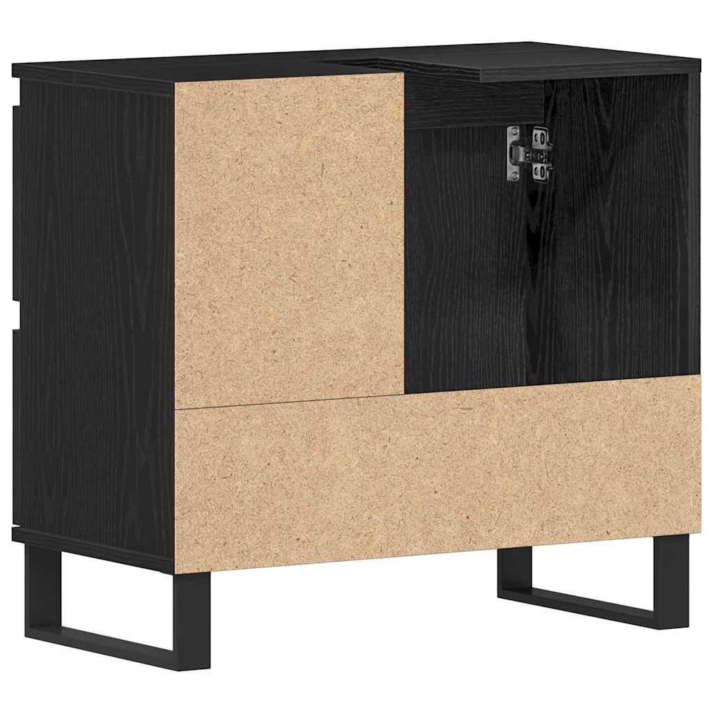 Bathroom Sink Cabinet Black Oak 65 x 33 x 60 cm Engineered Wood