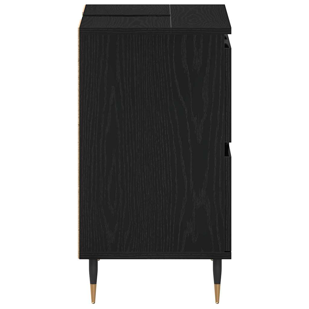 vidaXL Sink Cabinet Black Oak 80 x 33 x 60 cm Engineered wood