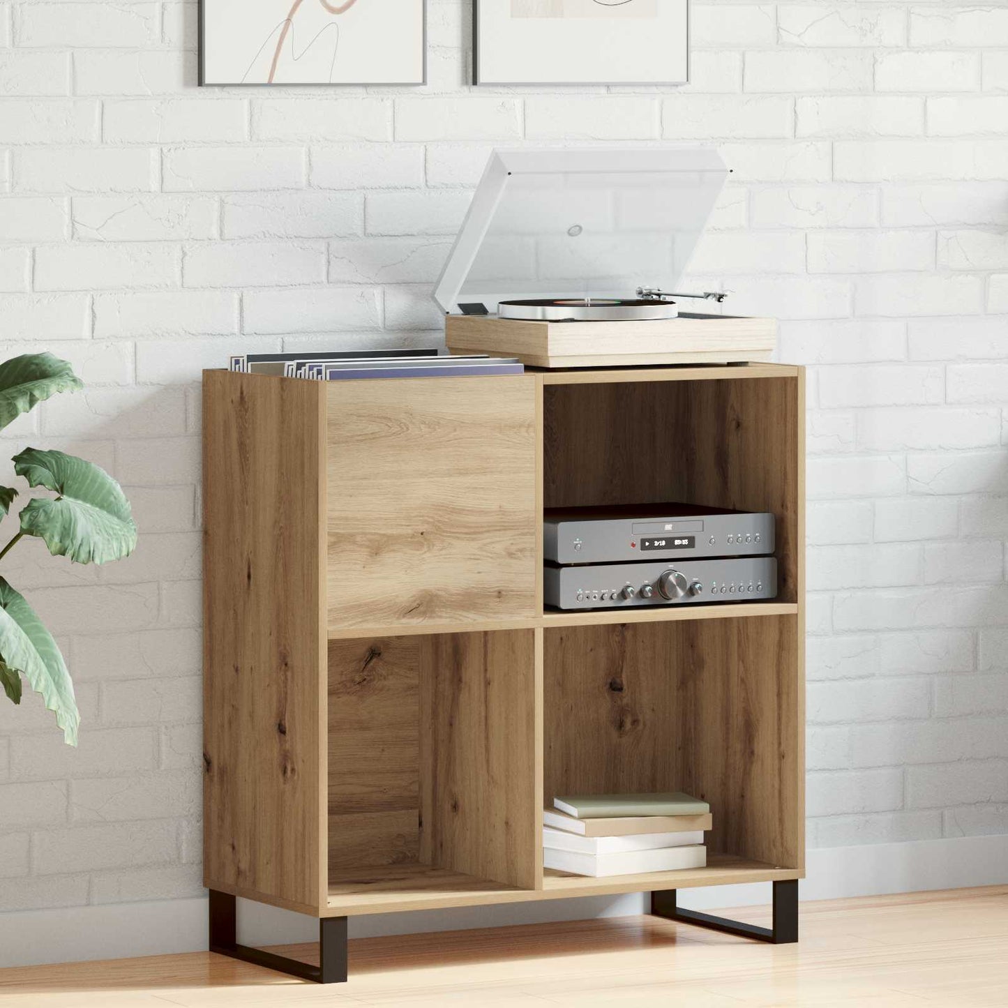 Record Cabinet Artisan oak 84.5 x 38 x 89 cm Engineered Wood
