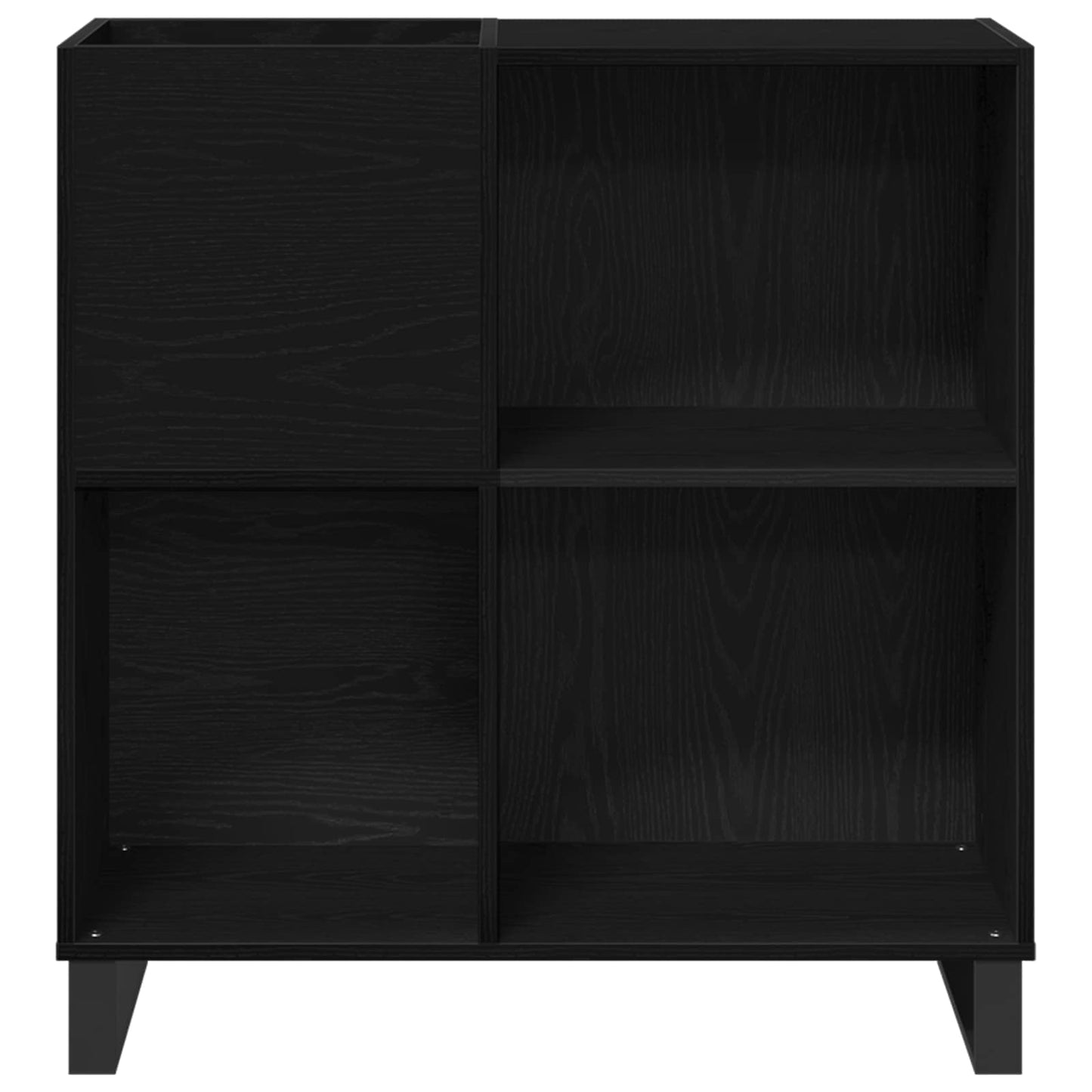Record Cabinet Black Oak 84.5 x 38 x 89 cm Engineered Wood