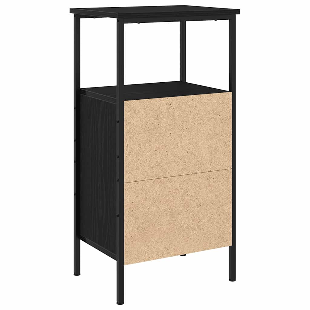 Bedside Cabinet 2 pcs Black Oak 41 x 31 x 80 cm Engineered Wood